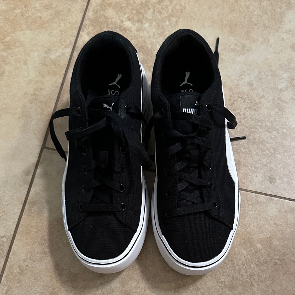 Puma Classic Black Canvas Sneakers